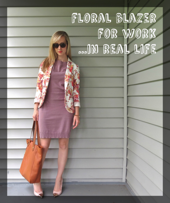 Floral blazer for work - Sarah's Real Life