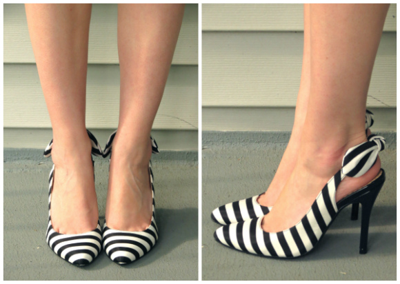 Striped bow pumps - Sarah's Real Life