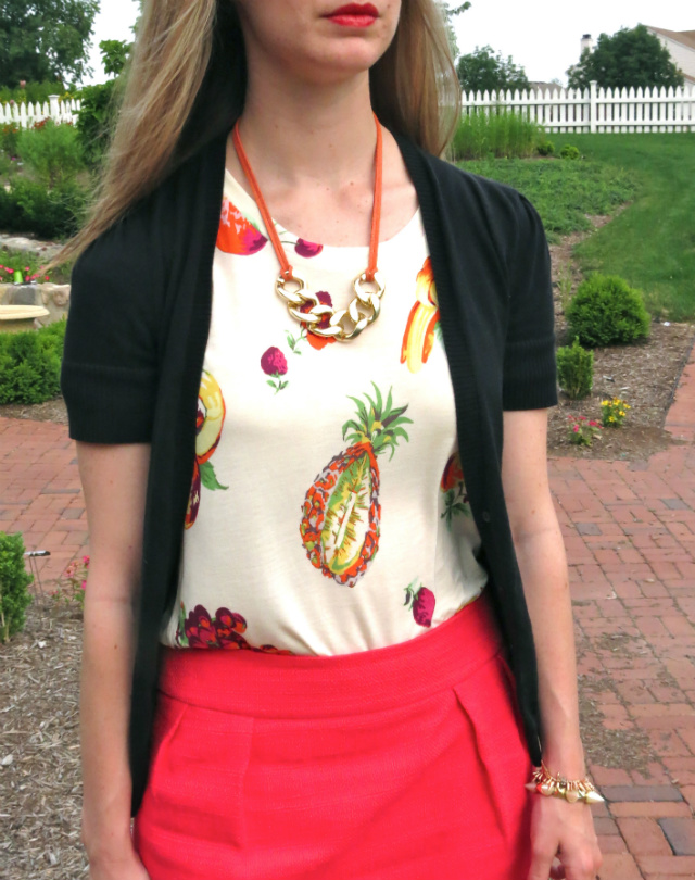 Indianapolis fashion style blog, Madewell fruit tee, business casual outfit