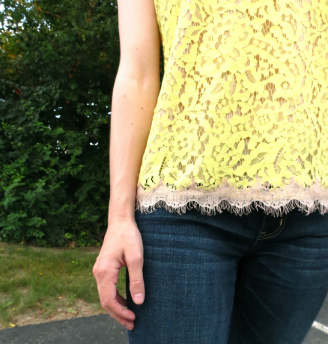 yellow lace top