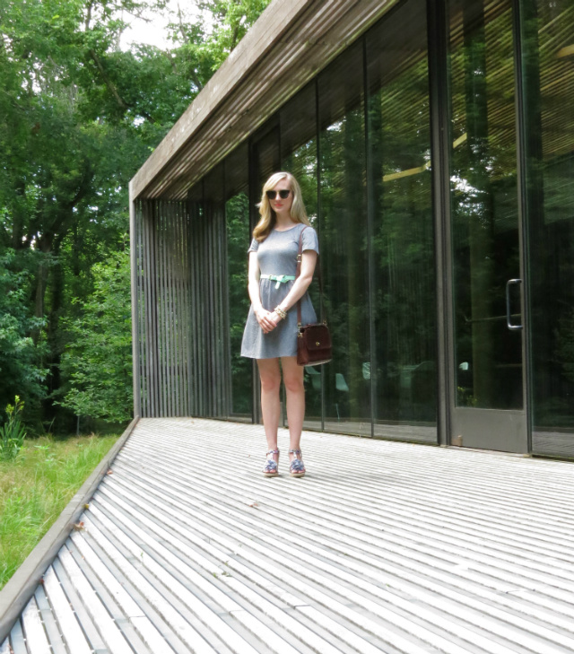 forever 21 dress, Tahari sandals, Oasap retro sunglasses, Coach bag from eBay, 100 acre art and nature park