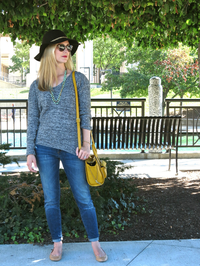 joe's jeans, anthropologie felt hat, fall hat, phillip lim target mini satchel, indianapolis fashion, indianapolis canal walk