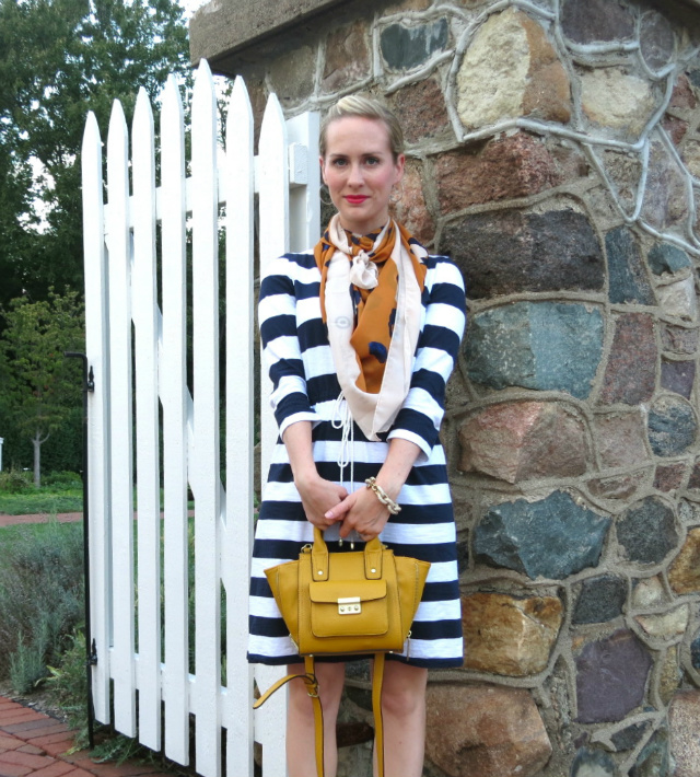 c wonder striped dress, phillip lim for target scarf, phillip lim mini satchel, j crew pave link bracelet