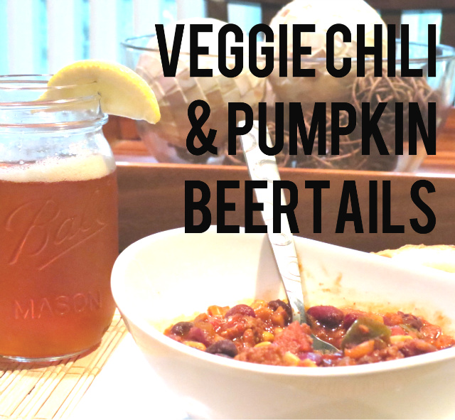 fall meals, beertails, pumpkin beer drink, vegetarian chili recipe