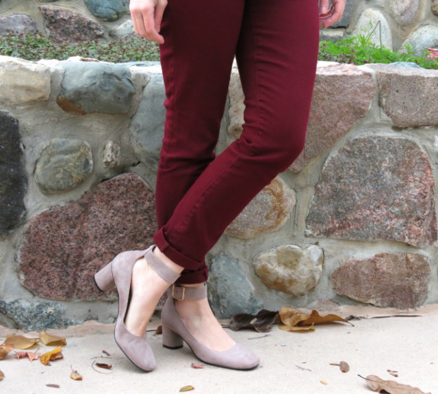 burgundy jeans, leopard cardigan, kohl's embellished collar shirt, nine west shoes, square toe shoes, j crew majesty peacoat, phillip lim target bag