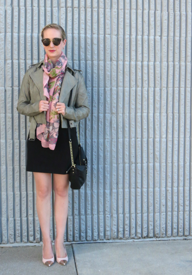 giveaway, indianapolis boutique, gray leather jacket, oasap sunglasses, anne klein cap toe pumps