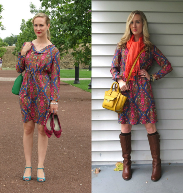 paisley dress, ways to wear a paisley dress