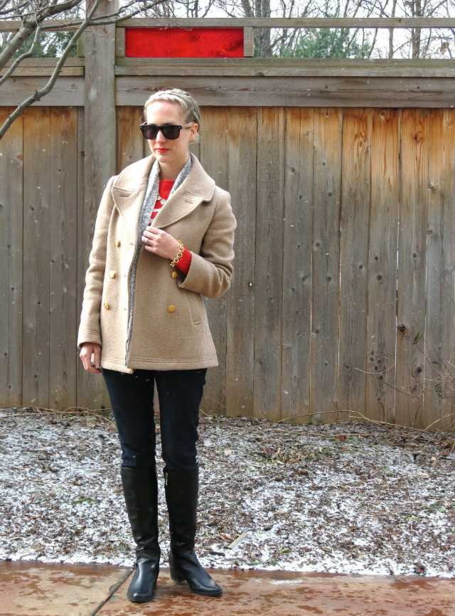 solo sunglasses, gifts that give back, poetic justice jeans, j crew majesty peacoat, winter style, braided updo