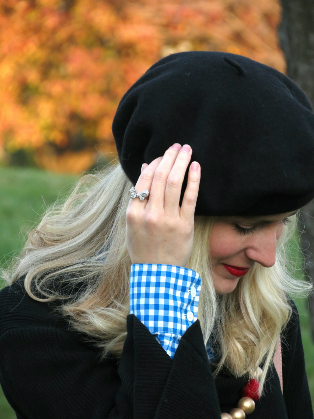 how to wear a beret, indianapolis circle of lights, sylca designs, calvin klein boots, nars cruella, bow ring