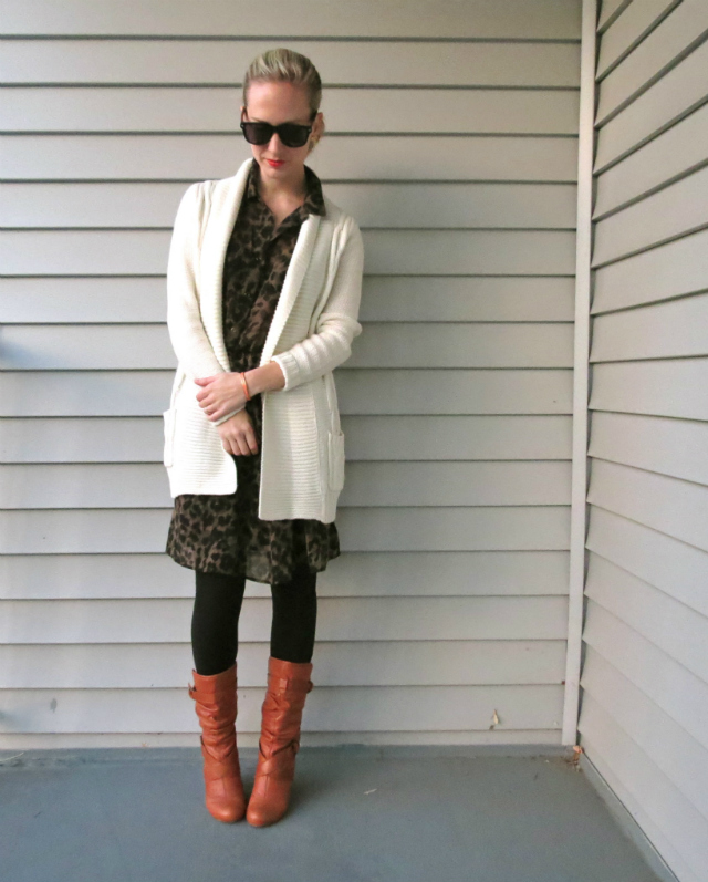 target cardigan, h&m leopard dress, solo sunglasses, law school style, indianapolis style blog