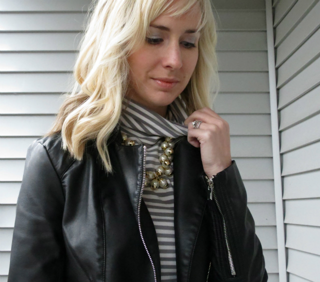 j crew pearl necklace, poetic justice jeans, express minus the leather jacket, nine west flats
