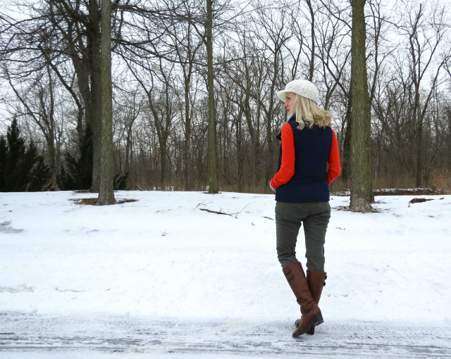 j crew majesty peacoat, sequin stripe sweater, puffer vest, winter hat, matisse boots, indianapolis style blog, law school style blog