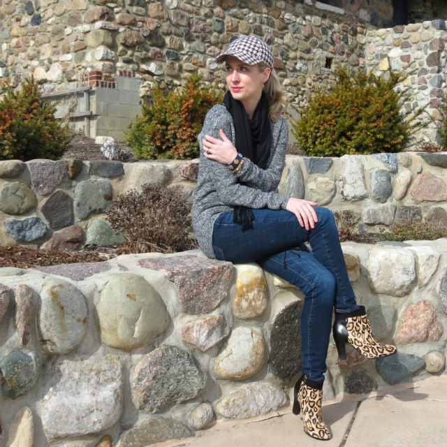 j crew baseball cap, american eagle jeggings, sam edelman leopard booties, law school style, indianapolis style blog