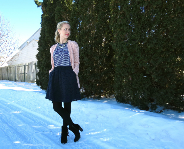 navy and pink, fringe ankle boots, pinterest inspired outfit