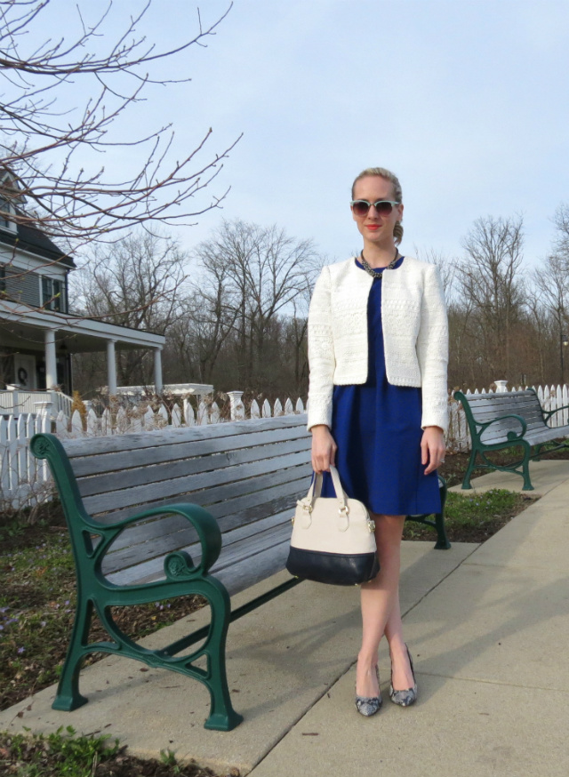 madewell parkline dress, snakeskin mid heel pumps, loft mint sunglasses, indianapolis style blog