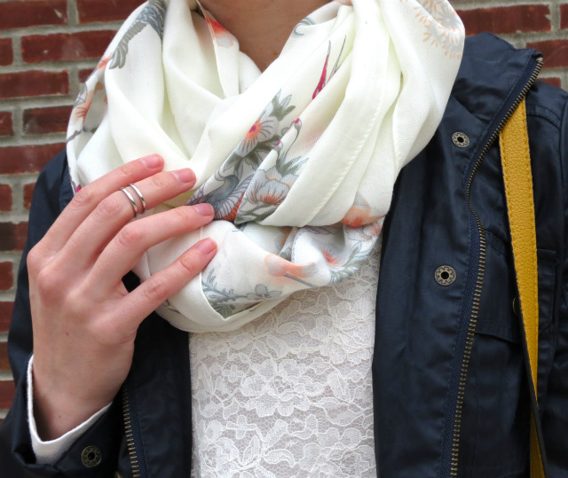 target field jacket, lace tee, polka dot jeans, hunter boots, phillip lim for target bag, indianapolis style blog