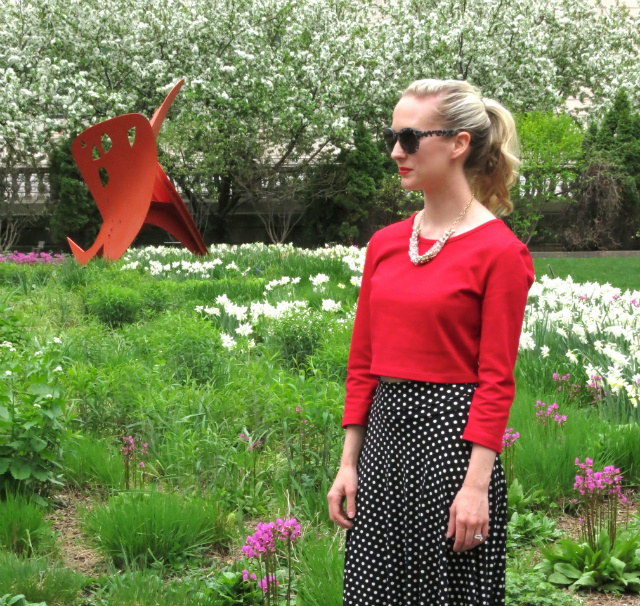 crop top with midi skirt, crop top with high waisted skirt, oversized hepcat sunglasses, kate spade saturday