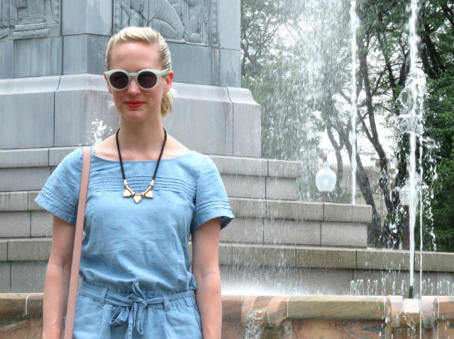 loft chambray romper, madewell hepcat sunglasses, indianapolis style blogger