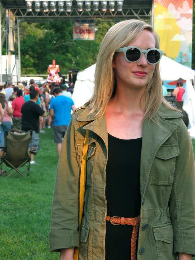 madewell army jacket, phillip lim for target bag, madewell hepcat sunglasses, festival wear, warmfest