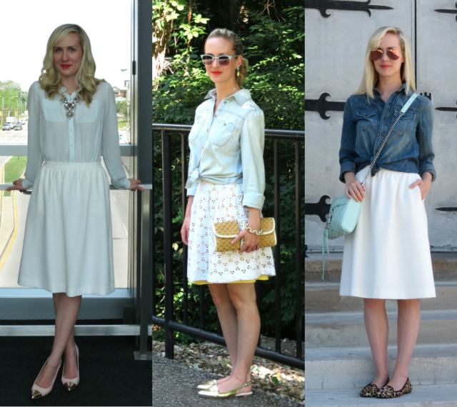 white skirts, outfit ideas