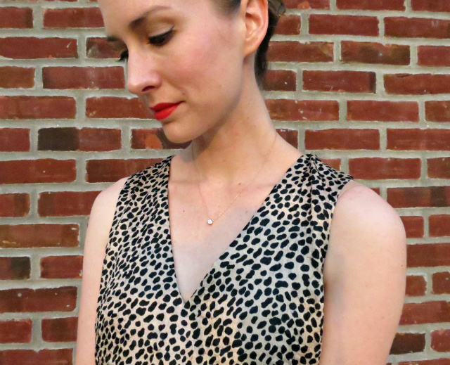 mixed animal prints, ann taylor cheetah dress, leopard foldover clutch, cobalt pumps, rocky horror indy