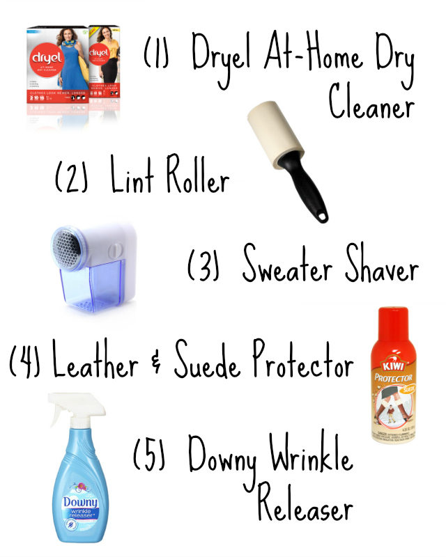 dryel, downy wrinkle releaser, suede protector