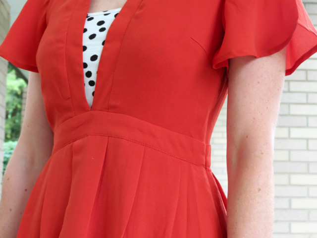 orange dress, black and orange outfit