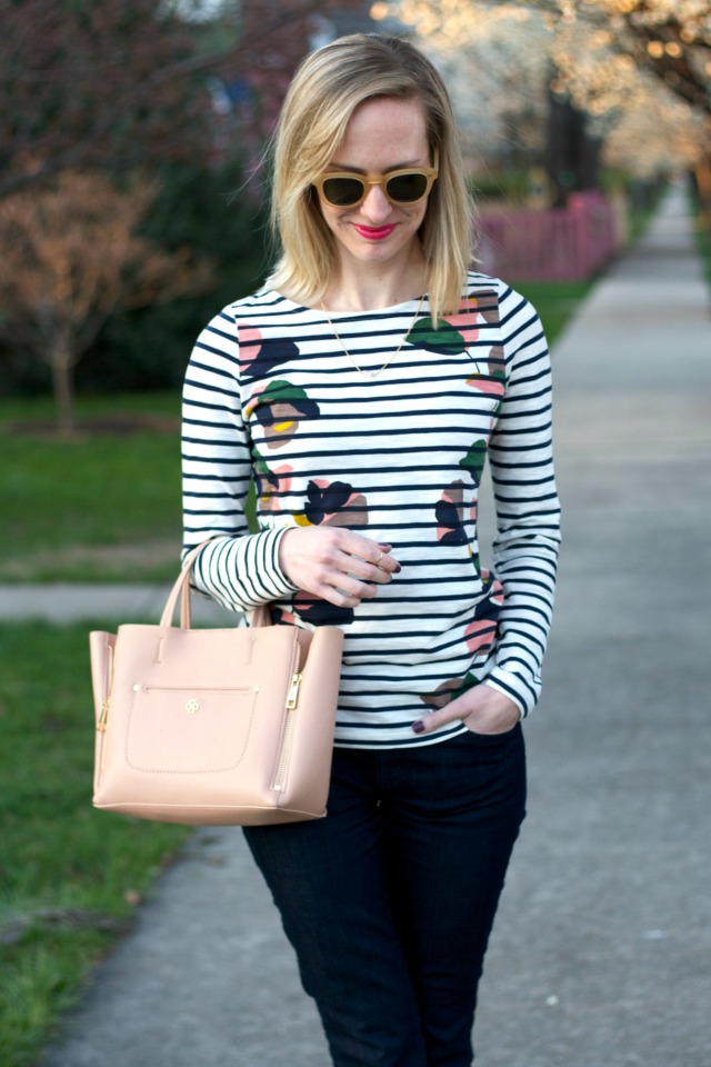 Boden breton tee, kick crop jeans, flared cropped jeans, yellow bow pumps