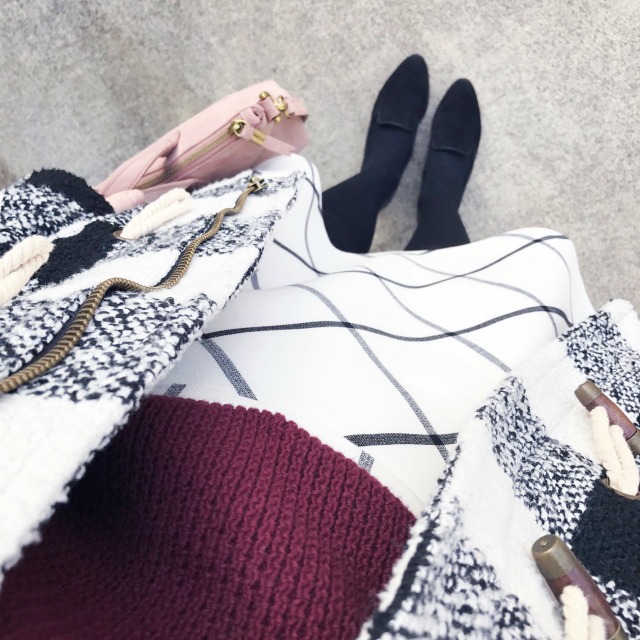 print mixing, winter outfit ideas