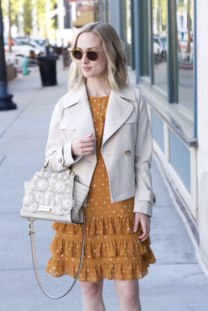 Rent the Runway unlimited, cropped trench, Zac Posen bag, tan loafers