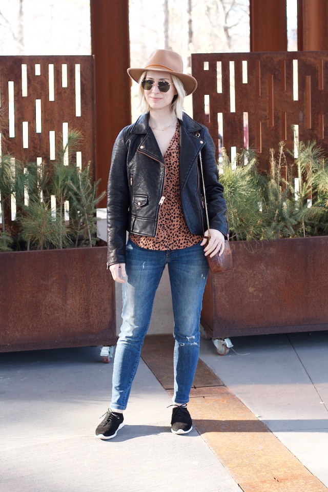 one shirt two ways, faux leather jacket, Balzac Paris review, sustainable fashion brands