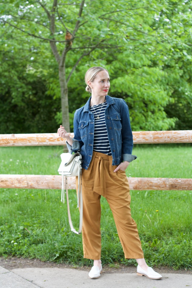 amour vert, sustainable fashion, jean jacket outfit