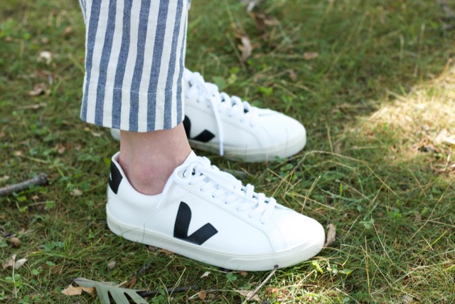 veja sneakers, sustainable masks, layered jumpsuit