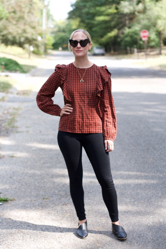 Fall outfit, ponte pants, secondhand style