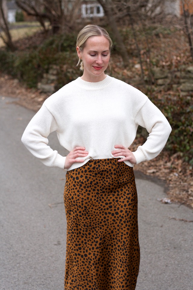olive khaki trench coat, animal print maxi skirt