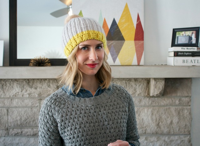 colorblock beanie, chambray, cold weather outfit